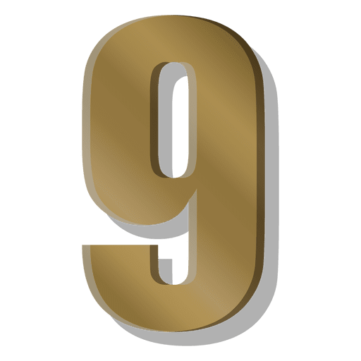 Gold bar figure nine symbol PNG Design