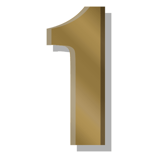 Gold bar figure one symbol PNG Design