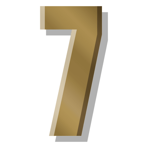 S?mbolo de la figura siete de la barra de oro Diseño PNG