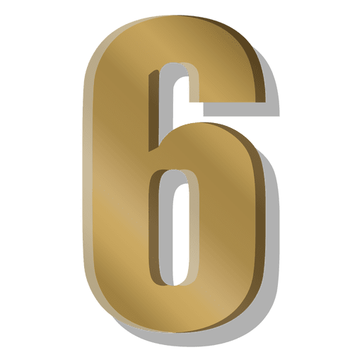 Gold bar figure six symbol PNG Design