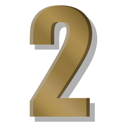 Gold bar figure two symbol PNG Design