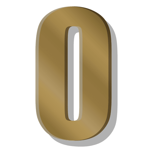 Gold bar figure zero symbol