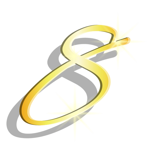 Gold figure eight artistic symbol PNG Design