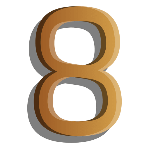 Goldfigur acht festes Symbol PNG-Design