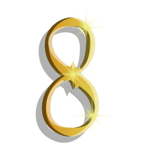 S?mbolo de oro figura ocho Diseño PNG