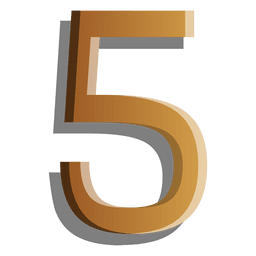 Símbolo sólido de ouro cinco Desenho PNG
