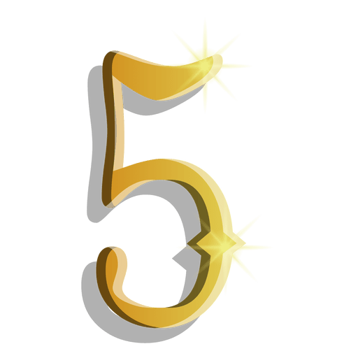 Goldfigur fünf Symbol PNG-Design