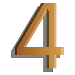 Figura de oro cuatro símbolo sólido Transparent PNG