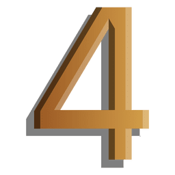 Gold figure four solid symbol PNG Design