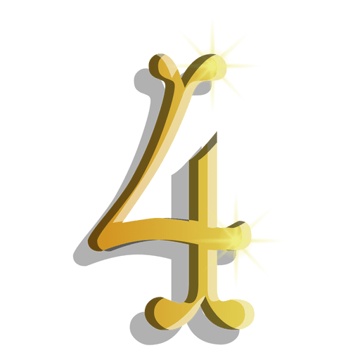 Gold figure four symbol