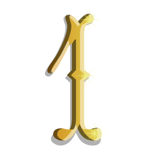 Gold figure one symbol PNG Design