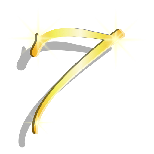 Figura de oro siete símbolo artístico Diseño PNG