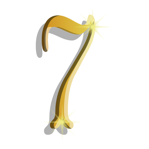 Gold figure seven symbol PNG Design