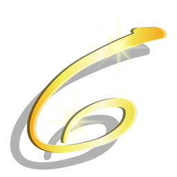 Figura de oro seis símbolo artístico Diseño PNG