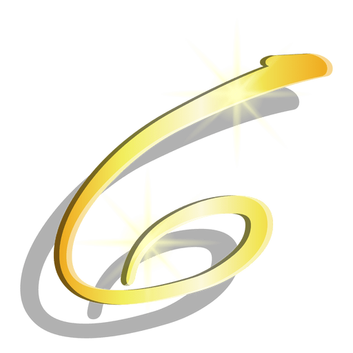 Goldfigur sechs k?nstlerisches Symbol PNG-Design