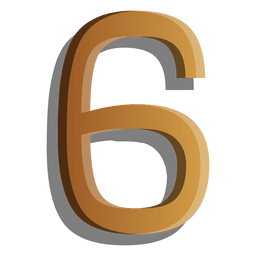 Gold figure six solid symbol PNG Design