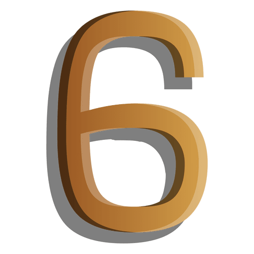 Goldfigur sechs festes Symbol PNG-Design