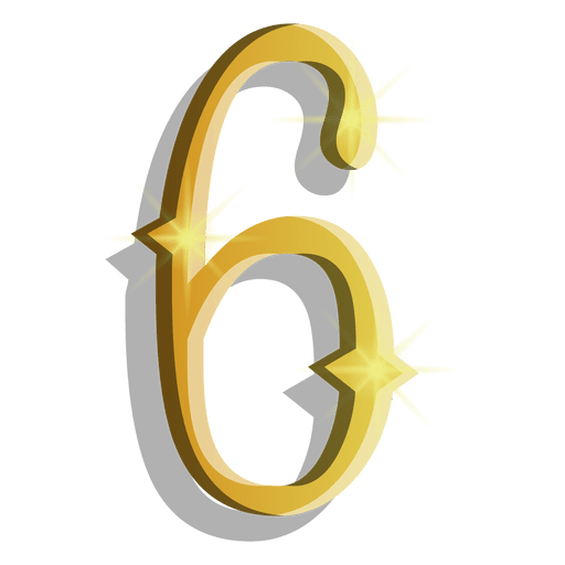Goldfigur sechs Symbol PNG-Design