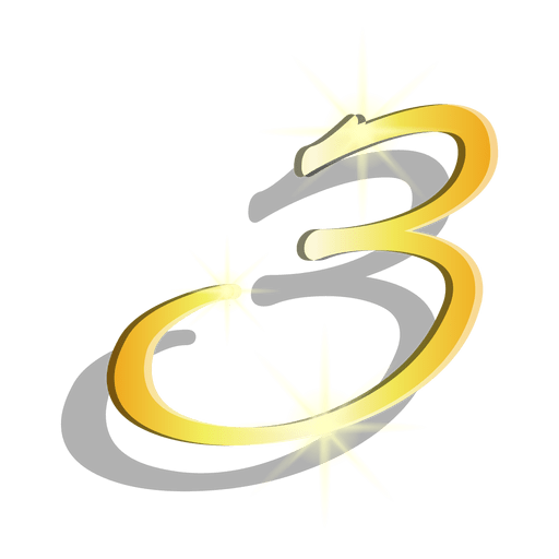 Gold figure three artistic symbol