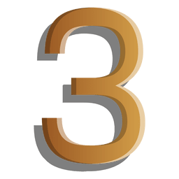 Goldfigur drei festes Symbol PNG-Design