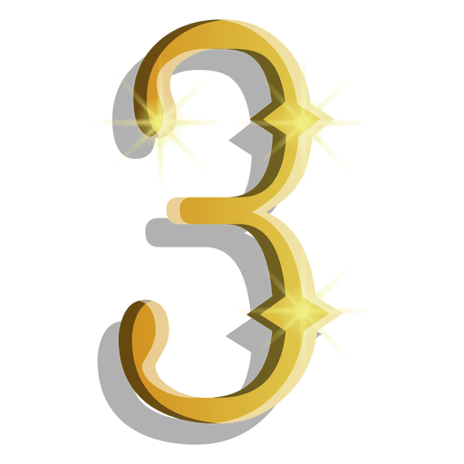 Gold figure three symbol
