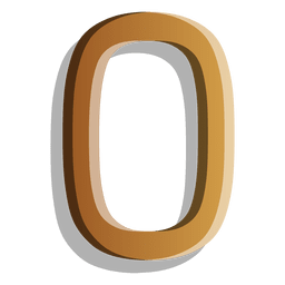 Figura de oro cero símbolo sólido Diseño PNG