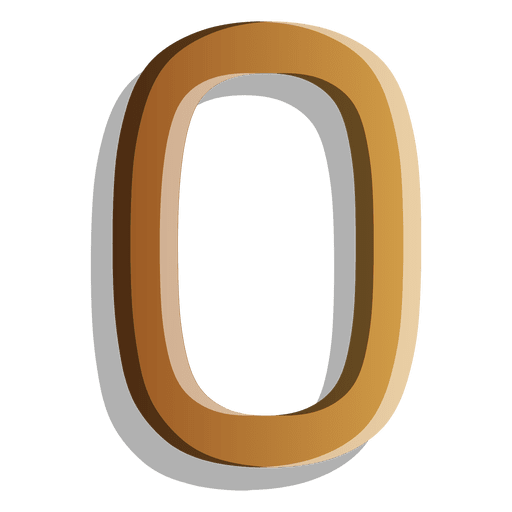 Gold figure zero solid symbol PNG Design