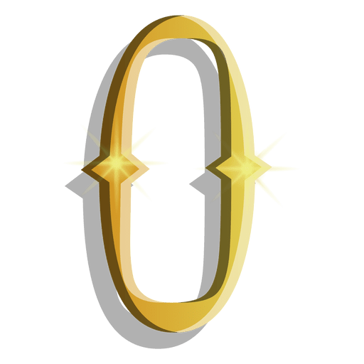 Gold figure zero symbol