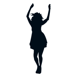 Niña feliz levantando la silueta de las manos Diseño PNG