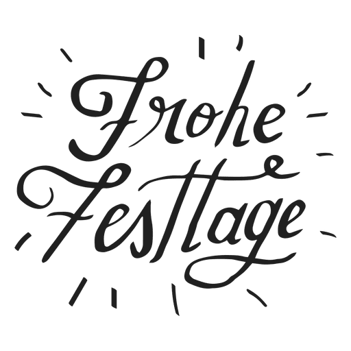 Frohe Feiertage Schriftzug in Deutsch PNG-Design