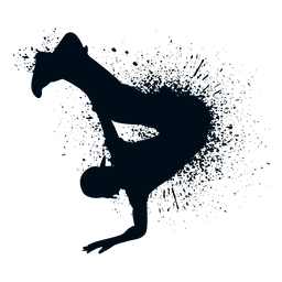Hip hop handstand splash paint silhouette PNG Design