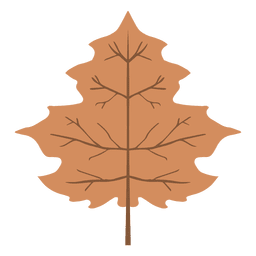 Isolated brown autumn leaf PNG Design