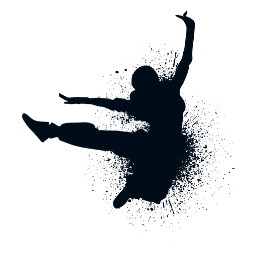 Kick Jump Splash Paint Silhouette PNG-Design