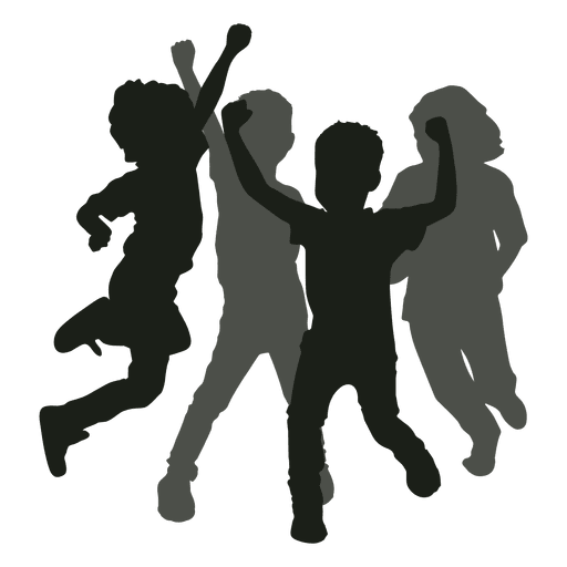 Kids having fun silhouette PNG Design