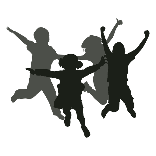 Kids jumping silhouette - Transparent PNG & SVG vector file