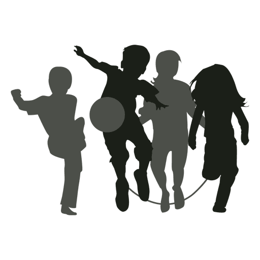 Children Playing Silhouette