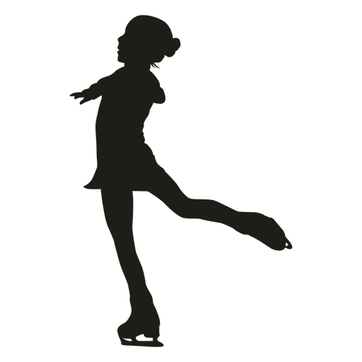 Little girl figure skating silhouette PNG Design