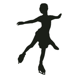 Eislaufen Silhouette des kleinen Mädchens PNG-Design