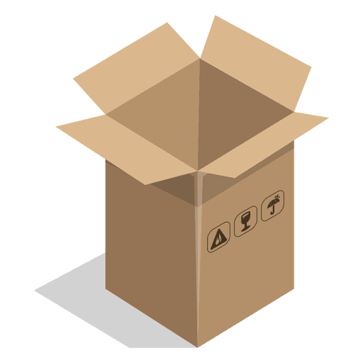 Caixa longa com sinais de pacote Desenho PNG