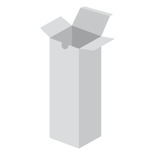 Long white cardboard box PNG Design