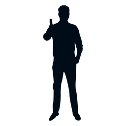 Man cheers silhouette PNG Design