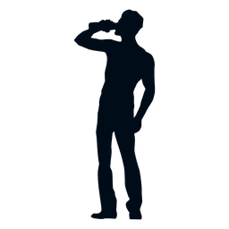 Man Drinking From Bottle Silhouette Transparent Png Svg Vector File