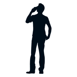 Mann trinkt Silhouette PNG-Design