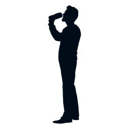 Hombre bebiendo silueta vista lateral Transparent PNG