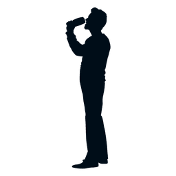 Trinkende Seitenansicht des Mannes Schattenbild PNG-Design