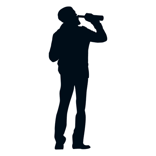 Download Man drinking wine bottle silhouette - Transparent PNG ...