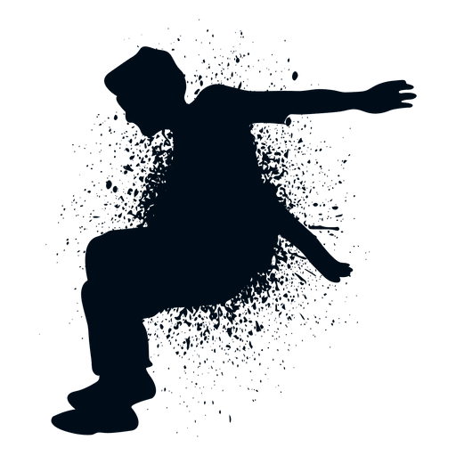 Man jumping splash paint silhouette