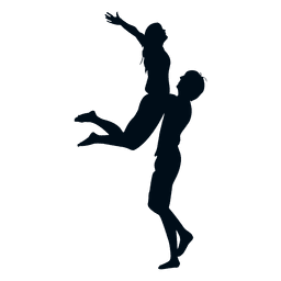 Homem levantando silhueta de mulher Desenho PNG