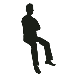 Man sitting hands crossed silhouette Transparent PNG