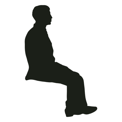 Homem sentando silueta Desenho PNG